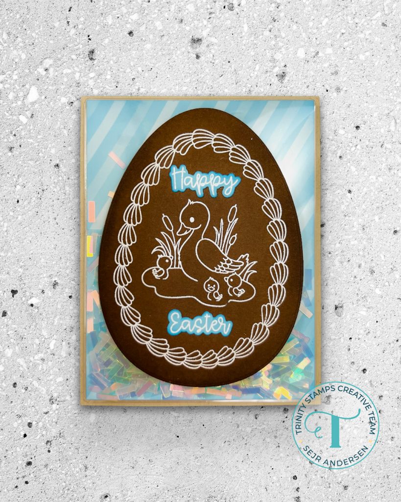 Easter shaker card using Trinity Stamps' Sugar Egg Builder Stamp and Die set