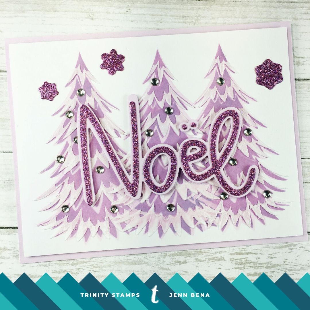 Classy Christmas Card Rubber Stamp