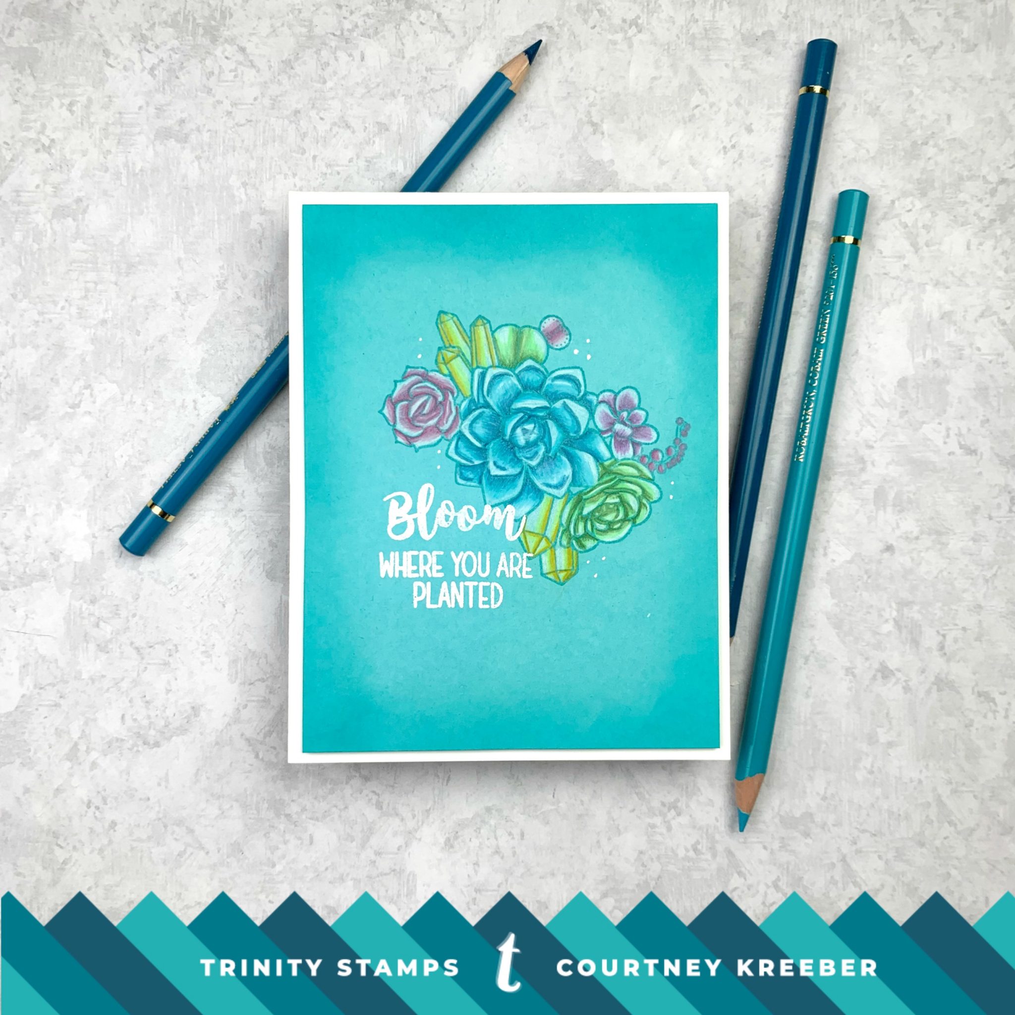 Colored Pencils on Colored Cardstock Trinity Stamps