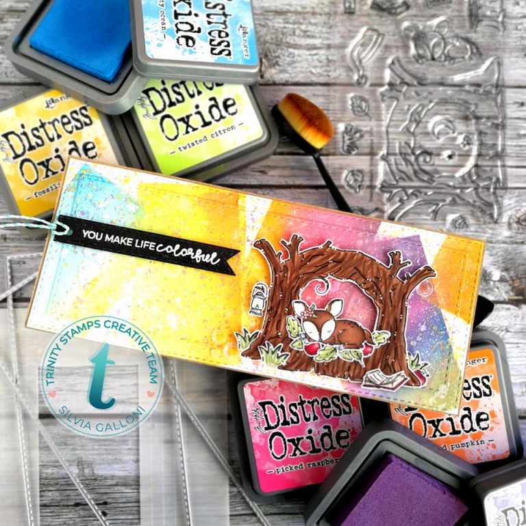 "You make life colorful" slimline card