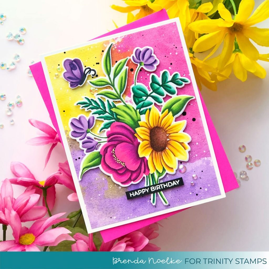 Bright Side Release – Blooming Bunch Birthday Card – Trinity Stamps