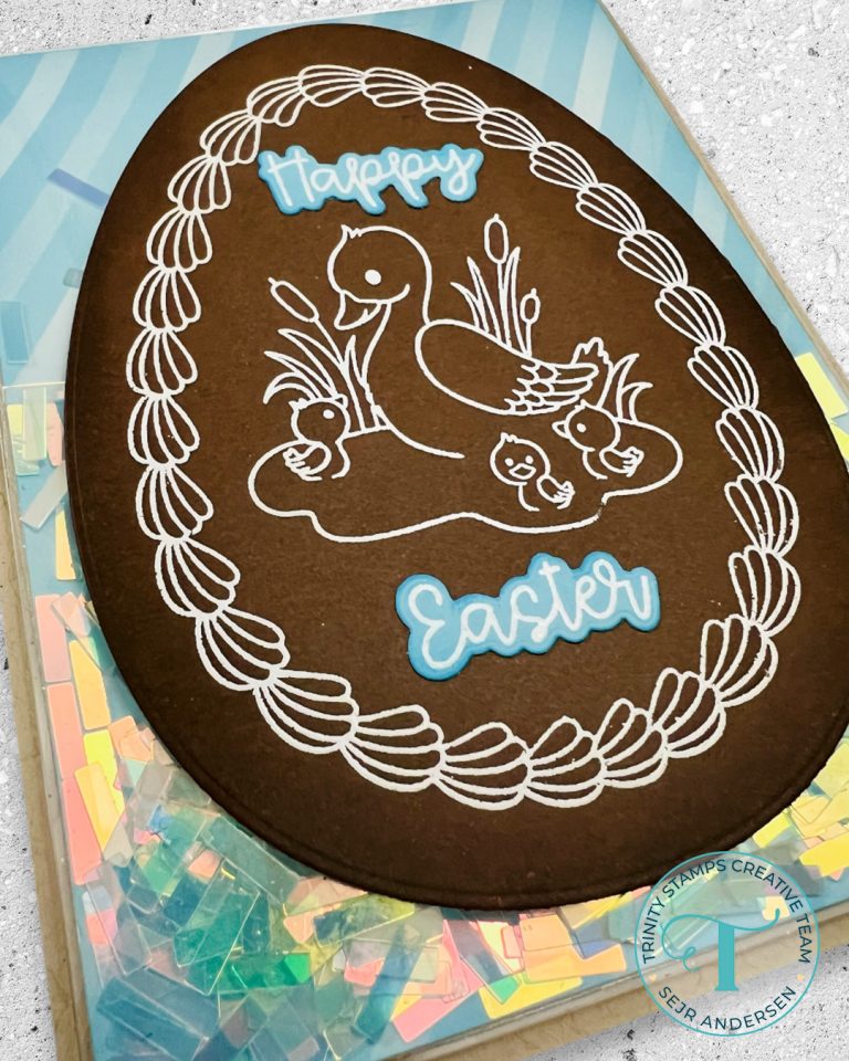 Easter shaker card using Trinity Stamps' Sugar Egg Builder Stamp and Die set